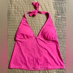 Bright pink halter swim top